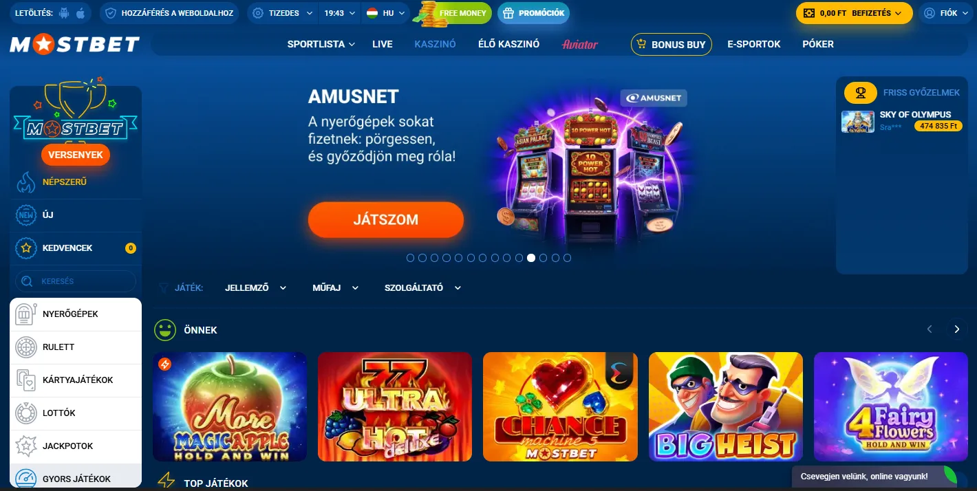 Mostbet online bónuszok és promóciók